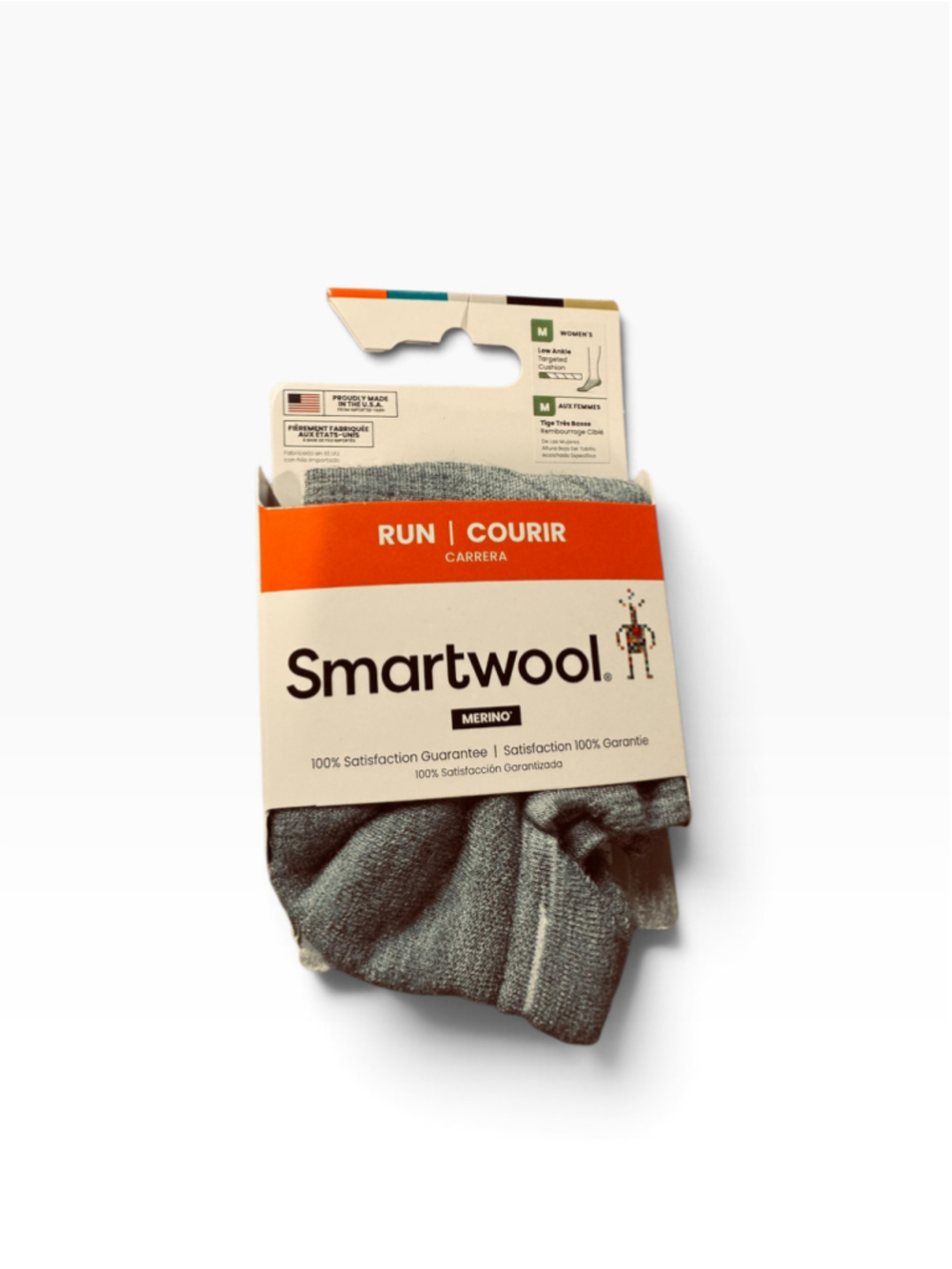 Women's Smartwool Run Low Ankle Socks, Size M, Grey